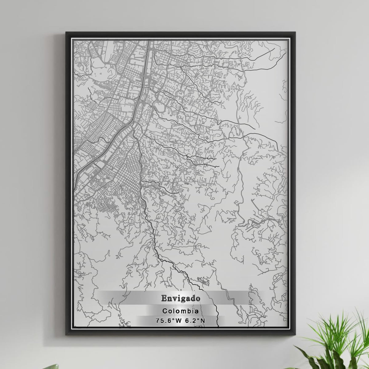 ROAD MAP OF ENVIGADO, COLOMBIA BY MAPBAKES