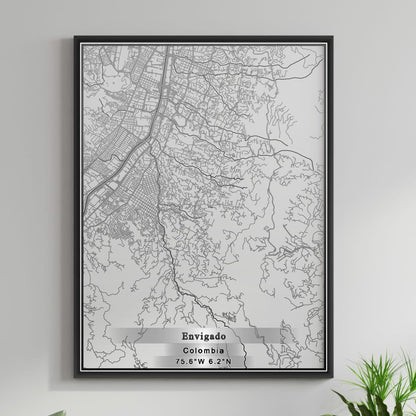 ROAD MAP OF ENVIGADO, COLOMBIA BY MAPBAKES
