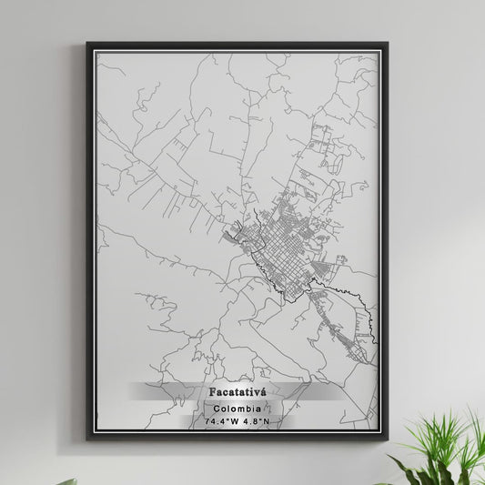 ROAD MAP OF FACATATIVA, COLOMBIA BY MAPBAKES