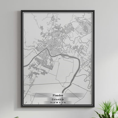 ROAD MAP OF FLANDES, COLOMBIA BY MAPBAKES
