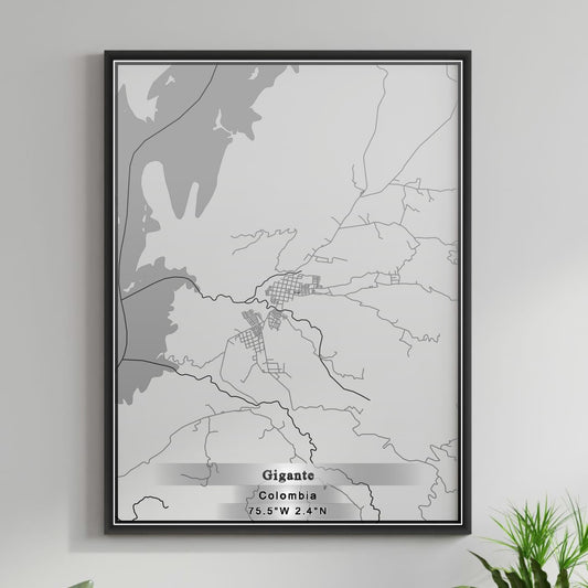ROAD MAP OF GIGANTE, COLOMBIA BY MAPBAKES