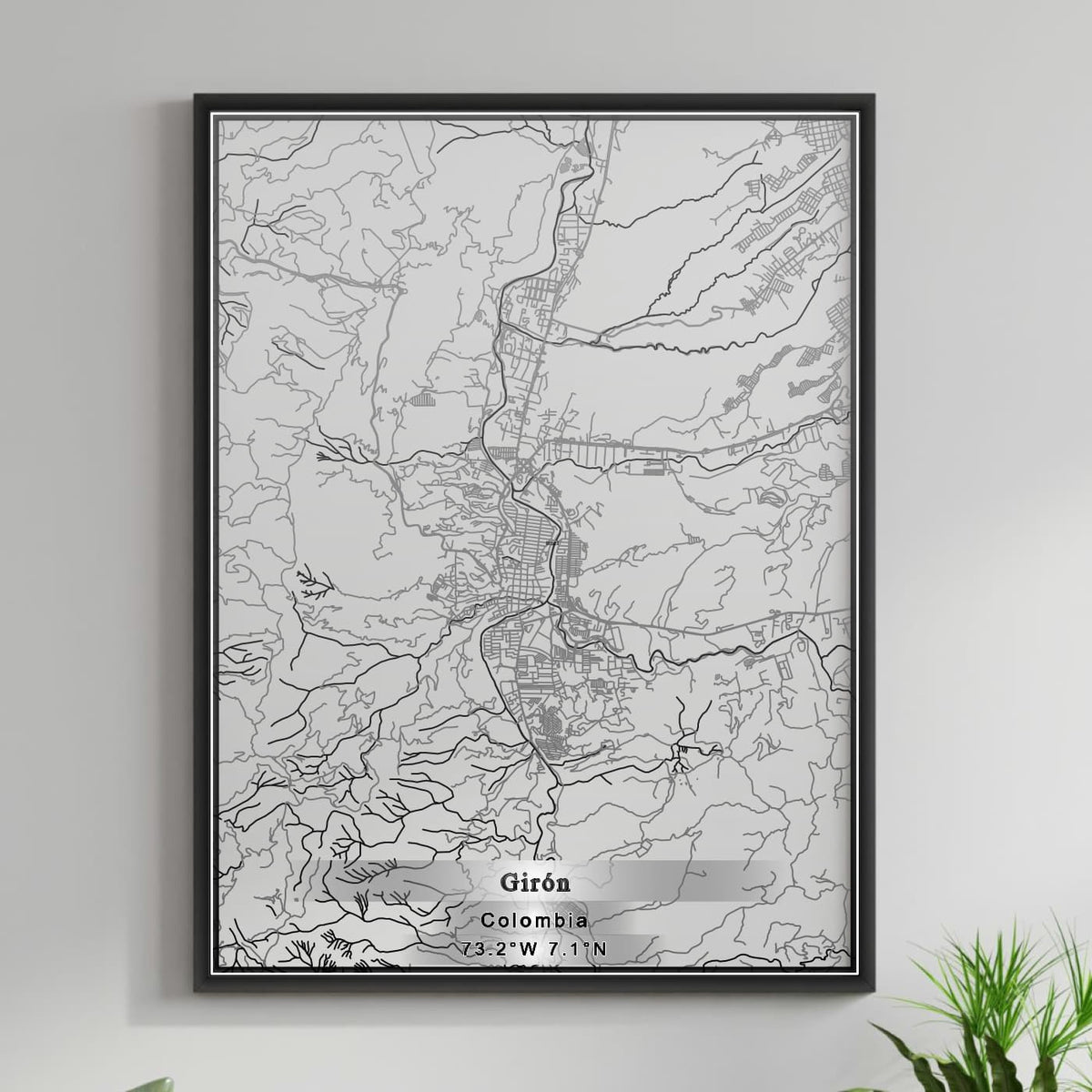 ROAD MAP OF GIRON, COLOMBIA BY MAPBAKES