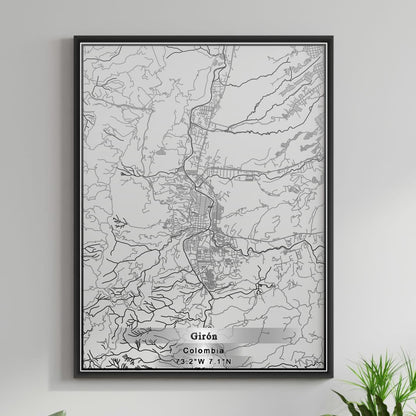 ROAD MAP OF GIRON, COLOMBIA BY MAPBAKES
