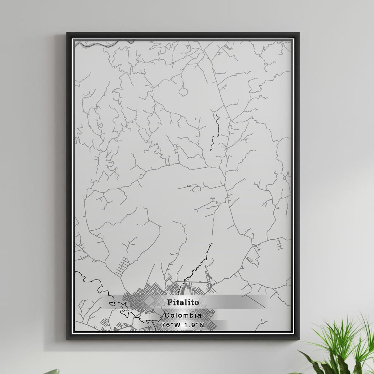 ROAD MAP OF PITALITO, COLOMBIA BY MAPBAKES