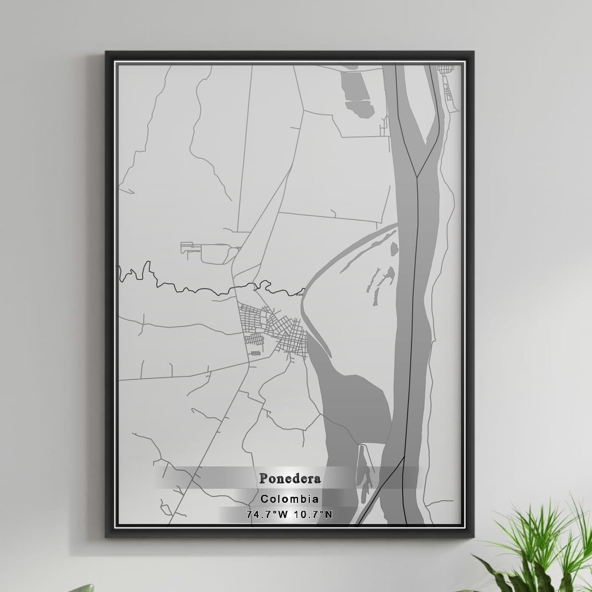 ROAD MAP OF PONEDERA, COLOMBIA BY MAPBAKES