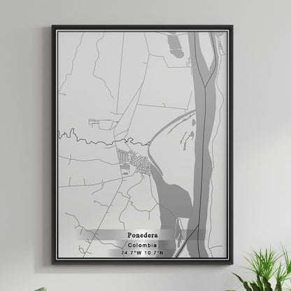 ROAD MAP OF PONEDERA, COLOMBIA BY MAPBAKES
