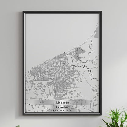 ROAD MAP OF RIOHACHA, COLOMBIA BY MAPBAKES