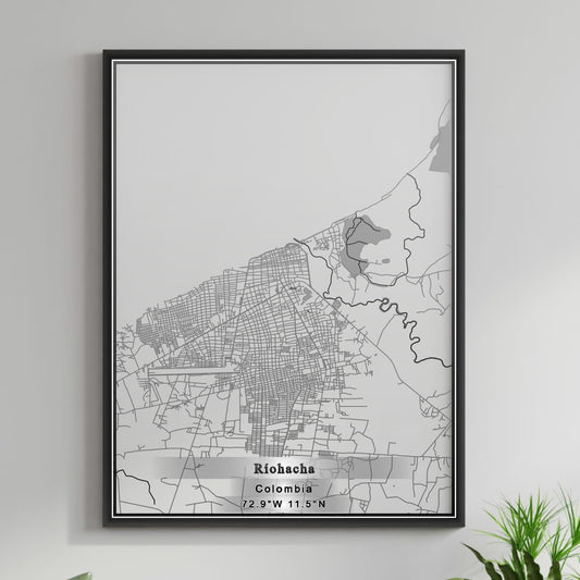 ROAD MAP OF RIOHACHA, COLOMBIA BY MAPBAKES