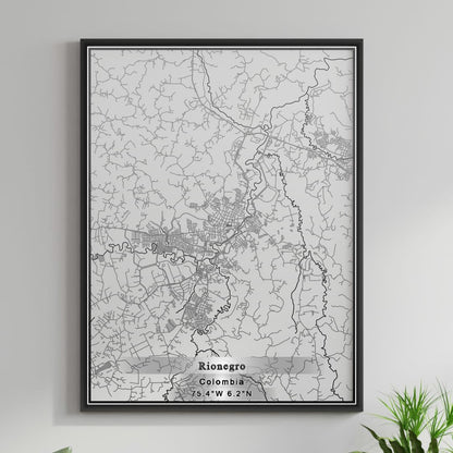 ROAD MAP OF RIONEGRO, COLOMBIA BY MAPBAKES