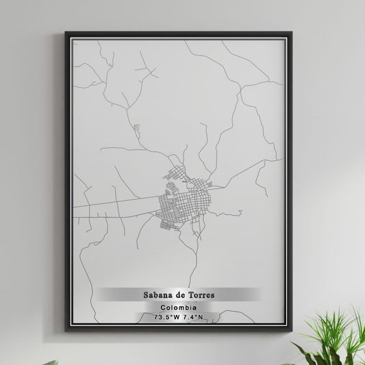 ROAD MAP OF SABANA DE TORRES, COLOMBIA BY MAPBAKES