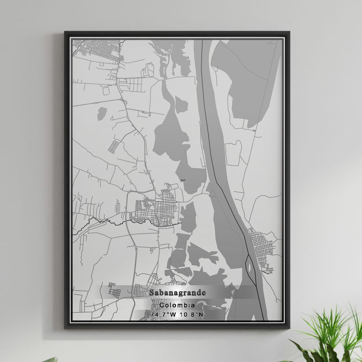 ROAD MAP OF SABANAGRANDE, COLOMBIA BY MAPBAKES