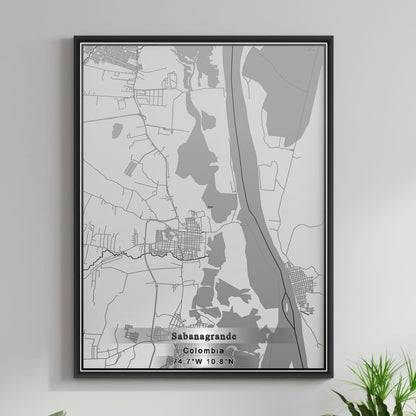 ROAD MAP OF SABANAGRANDE, COLOMBIA BY MAPBAKES