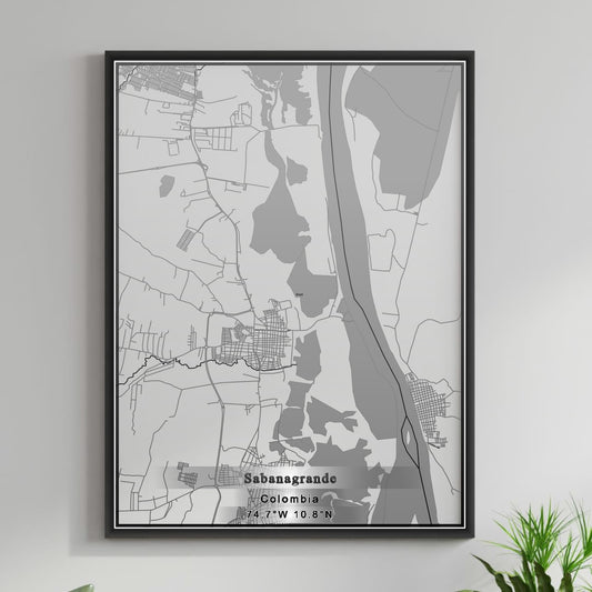 ROAD MAP OF SABANAGRANDE, COLOMBIA BY MAPBAKES