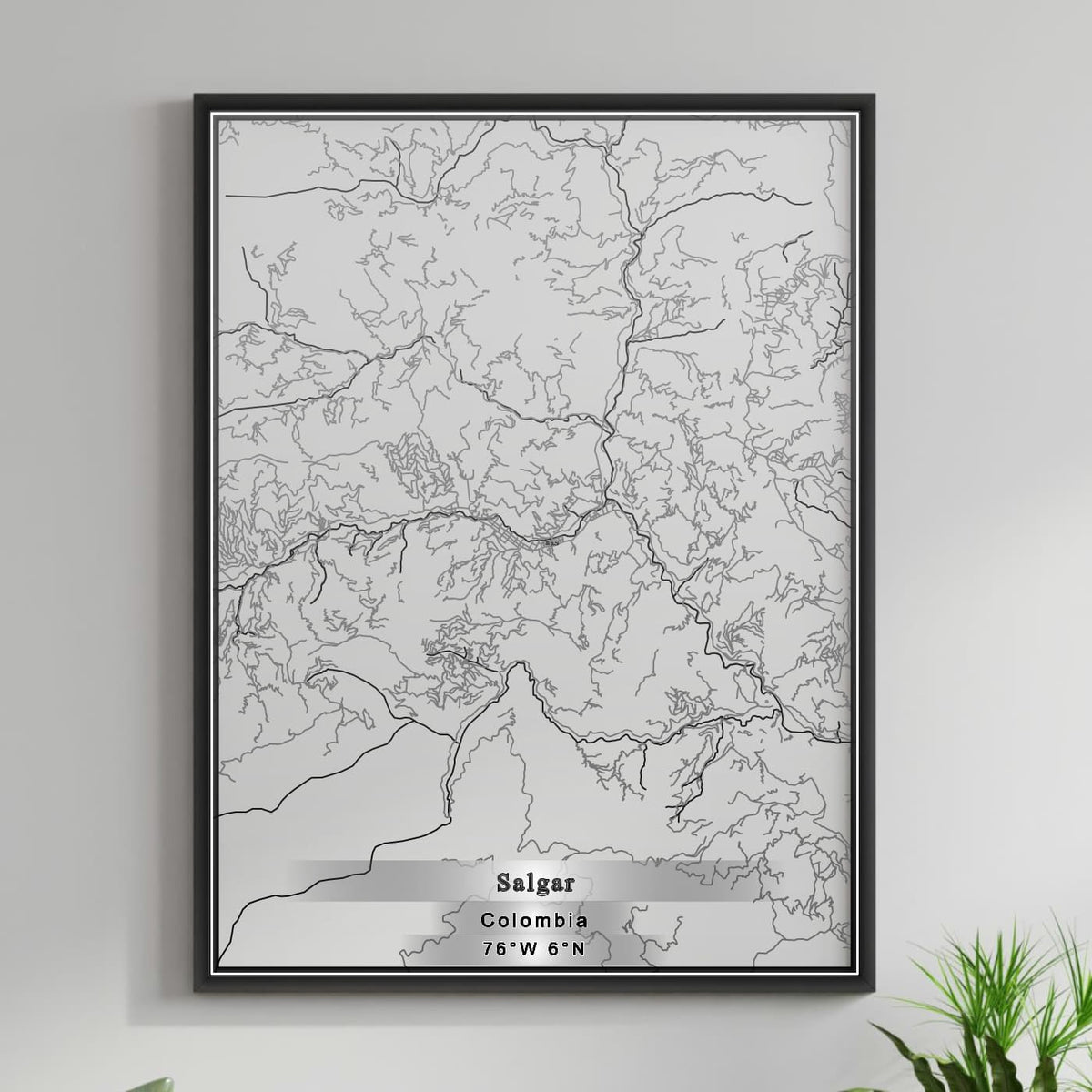 ROAD MAP OF SALGAR, COLOMBIA BY MAPBAKES
