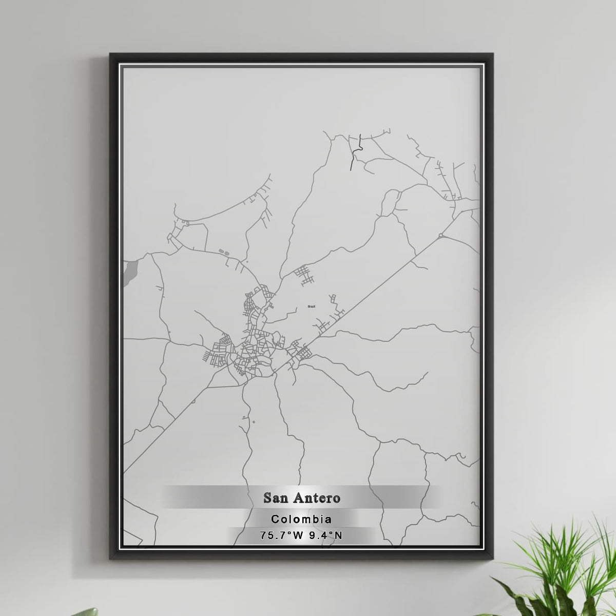 ROAD MAP OF SAN ANTERO, COLOMBIA BY MAPBAKES