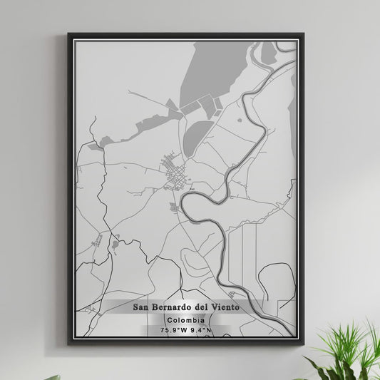 ROAD MAP OF SAN BERNARDO DEL VIENTO, COLOMBIA BY MAPBAKES