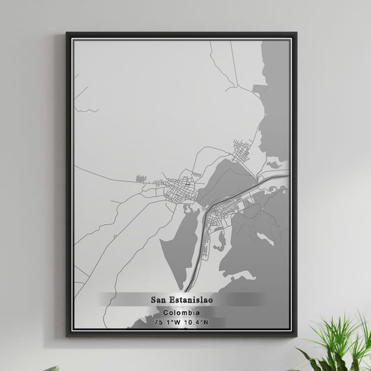 ROAD MAP OF SAN ESTANISLAO, COLOMBIA BY MAPBAKES
