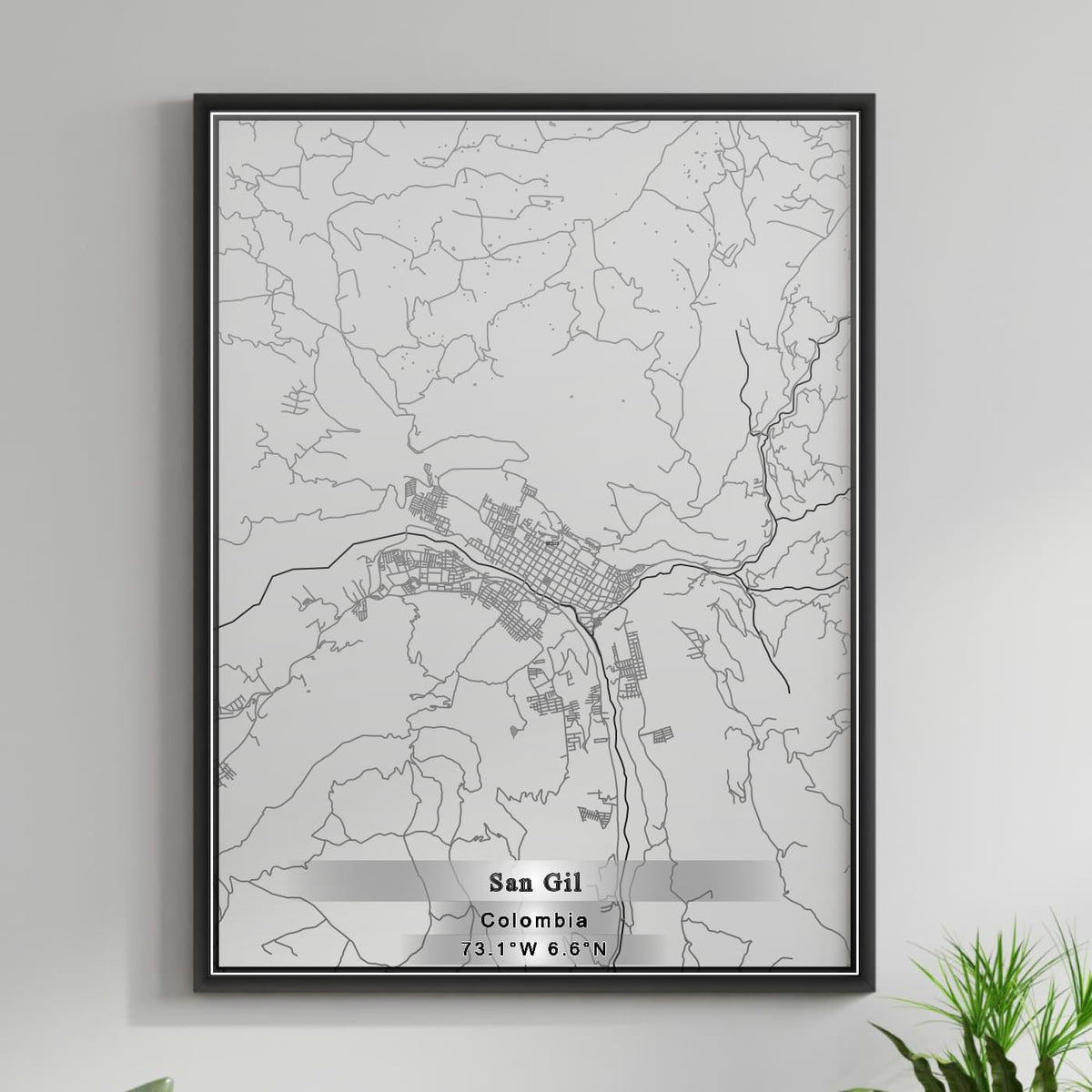 ROAD MAP OF SAN GIL, COLOMBIA BY MAPBAKES