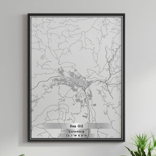 ROAD MAP OF SAN GIL, COLOMBIA BY MAPBAKES