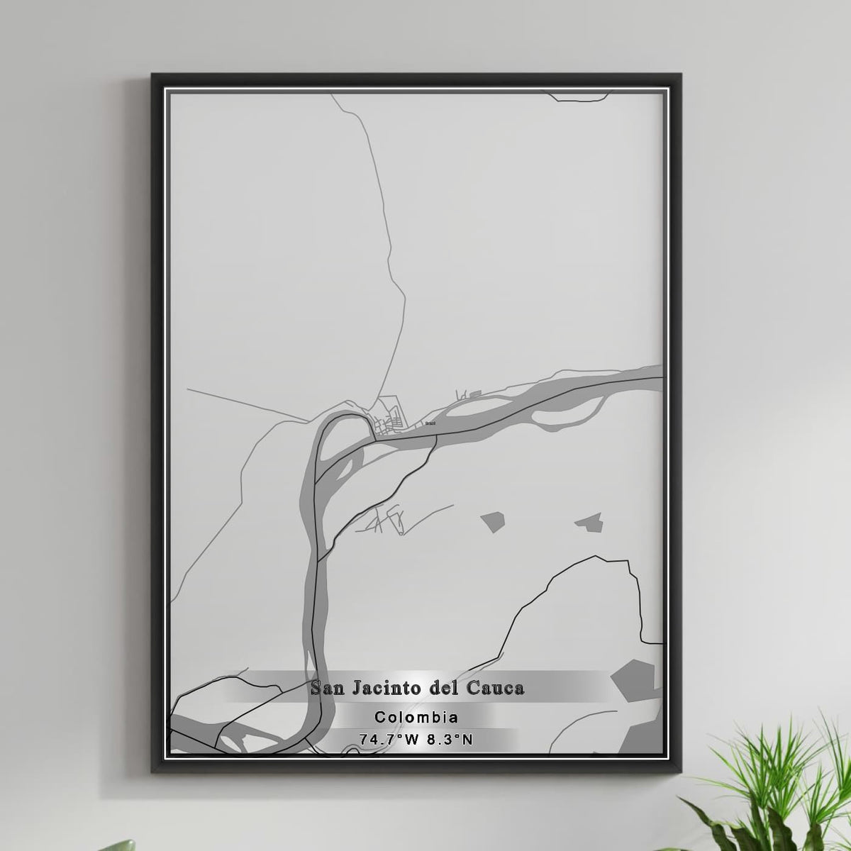 ROAD MAP OF SAN JACINTO DEL CAUCA, COLOMBIA BY MAPBAKES