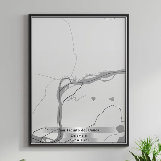 ROAD MAP OF SAN JACINTO DEL CAUCA, COLOMBIA BY MAPBAKES