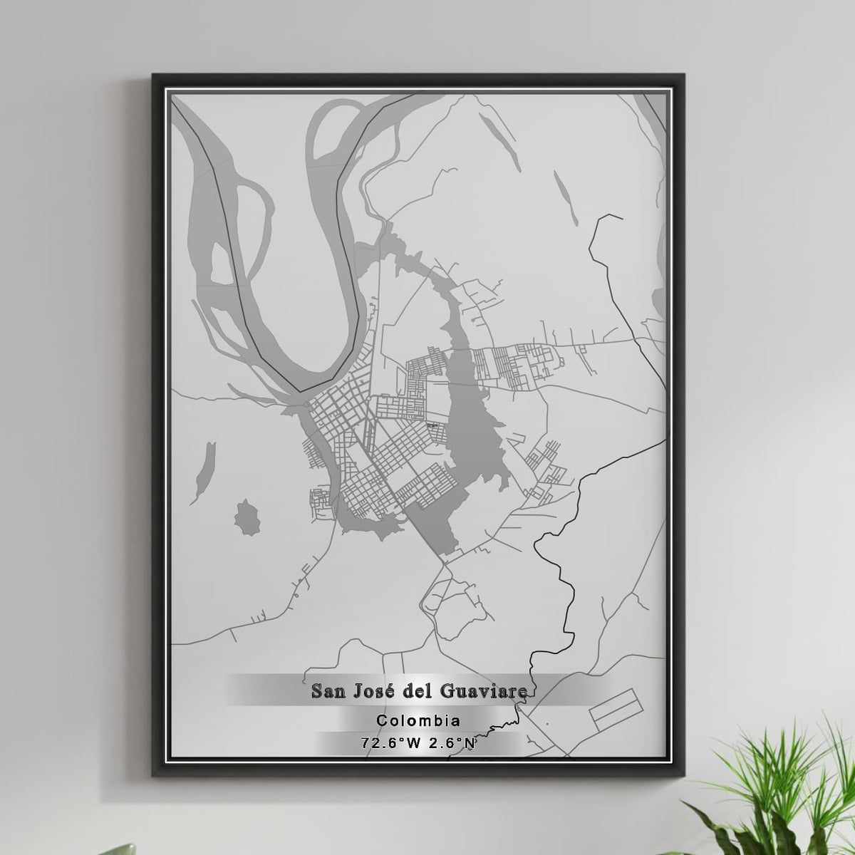 ROAD MAP OF SAN JOSE DEL GUAVIARE, COLOMBIA BY MAPBAKES