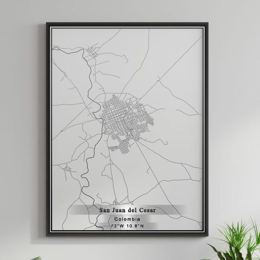ROAD MAP OF SAN JUAN DEL CESAR, COLOMBIA BY MAPBAKES