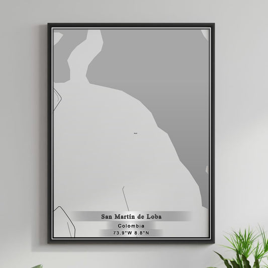 ROAD MAP OF SAN MARTIN DE LOBA, COLOMBIA BY MAPBAKES