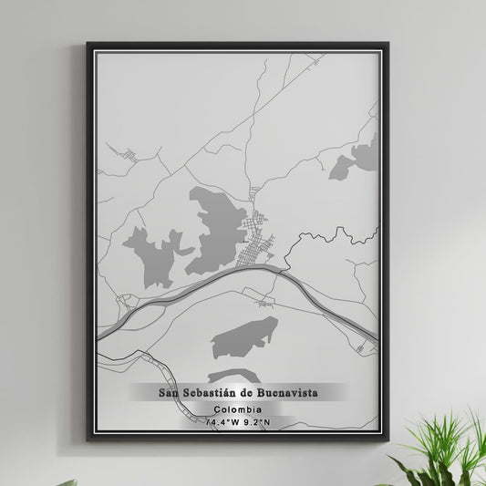 ROAD MAP OF SAN SEBASTIAN DE BUENAVISTA, COLOMBIA BY MAPBAKES