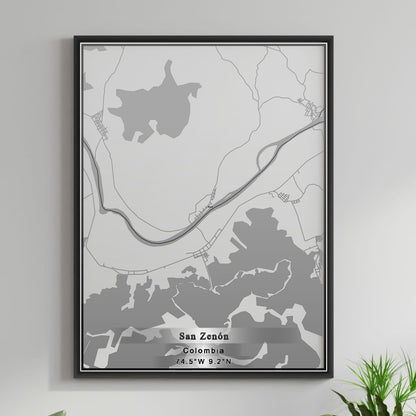 ROAD MAP OF SAN ZENON, COLOMBIA BY MAPBAKES