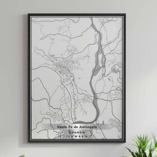 ROAD MAP OF SANTA FE DE ANTIOQUIA, COLOMBIA BY MAPBAKES