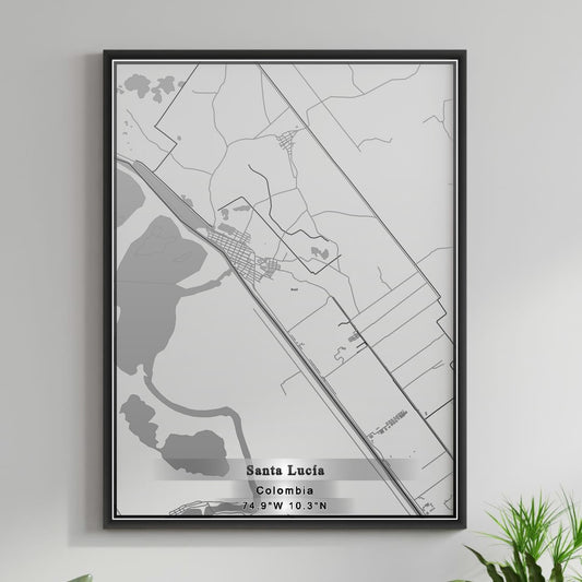 ROAD MAP OF SANTA LUCIA, COLOMBIA BY MAPBAKES
