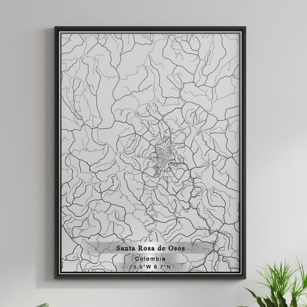 ROAD MAP OF SANTA ROSA DE OSOS, COLOMBIA BY MAPBAKES