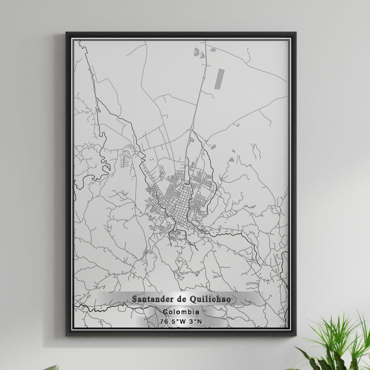 ROAD MAP OF SANTANDER DE QUILICHAO, COLOMBIA BY MAPBAKES