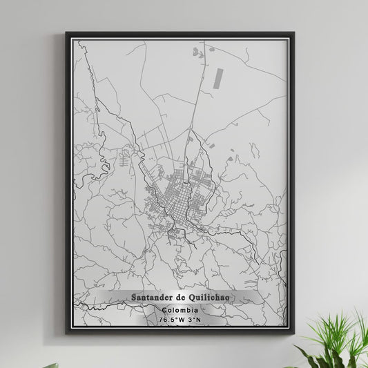 ROAD MAP OF SANTANDER DE QUILICHAO, COLOMBIA BY MAPBAKES