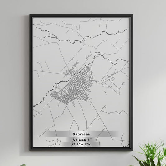 ROAD MAP OF SARAVENA, COLOMBIA BY MAPBAKES