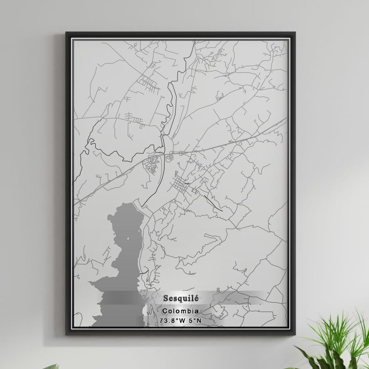 ROAD MAP OF SESQUILE, COLOMBIA BY MAPBAKES