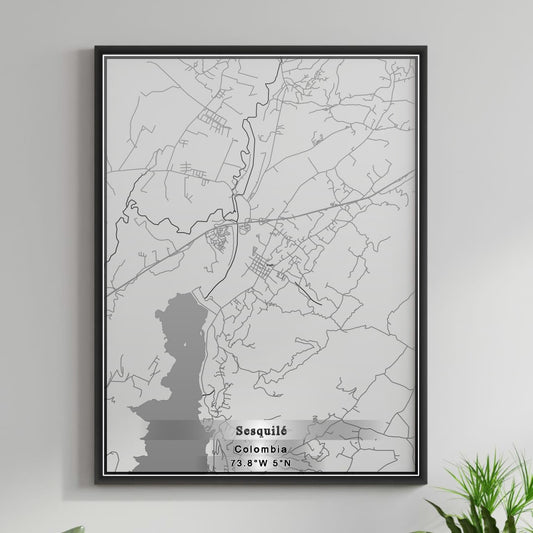 ROAD MAP OF SESQUILE, COLOMBIA BY MAPBAKES