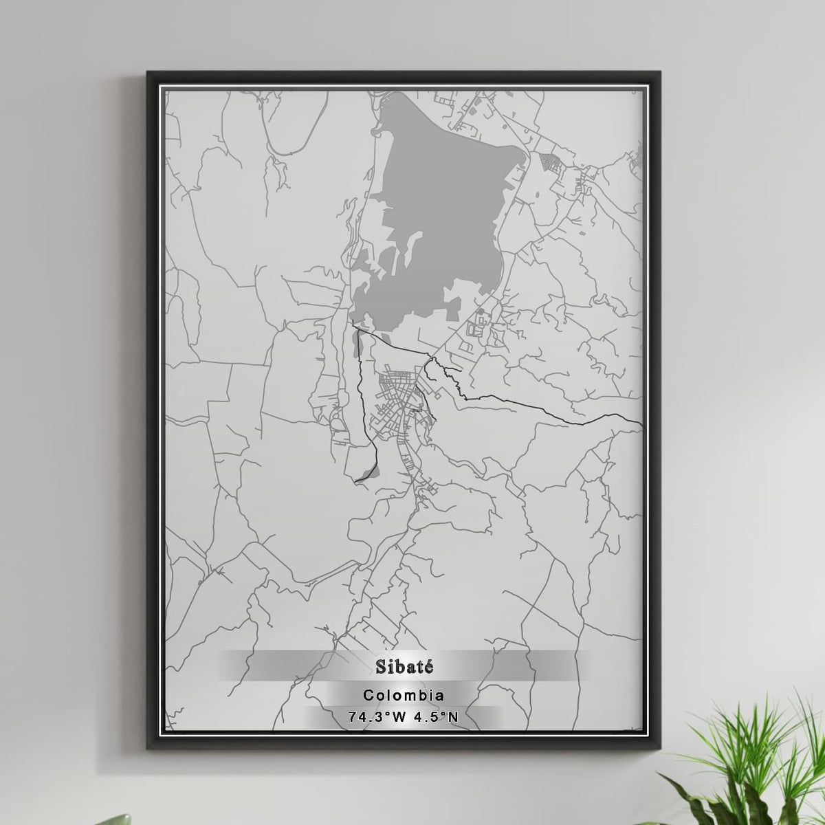 ROAD MAP OF SIBATE, COLOMBIA BY MAPBAKES