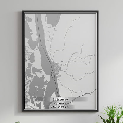 ROAD MAP OF SITIONUEVO, COLOMBIA BY MAPBAKES