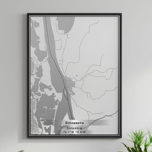 ROAD MAP OF SITIONUEVO, COLOMBIA BY MAPBAKES