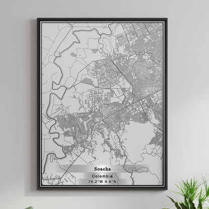 ROAD MAP OF SOACHA, COLOMBIA BY MAPBAKES
