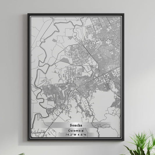 ROAD MAP OF SOACHA, COLOMBIA BY MAPBAKES