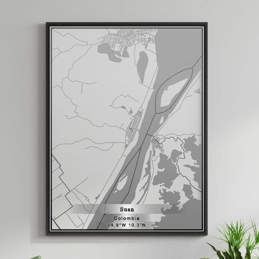 ROAD MAP OF SUAN, COLOMBIA BY MAPBAKES