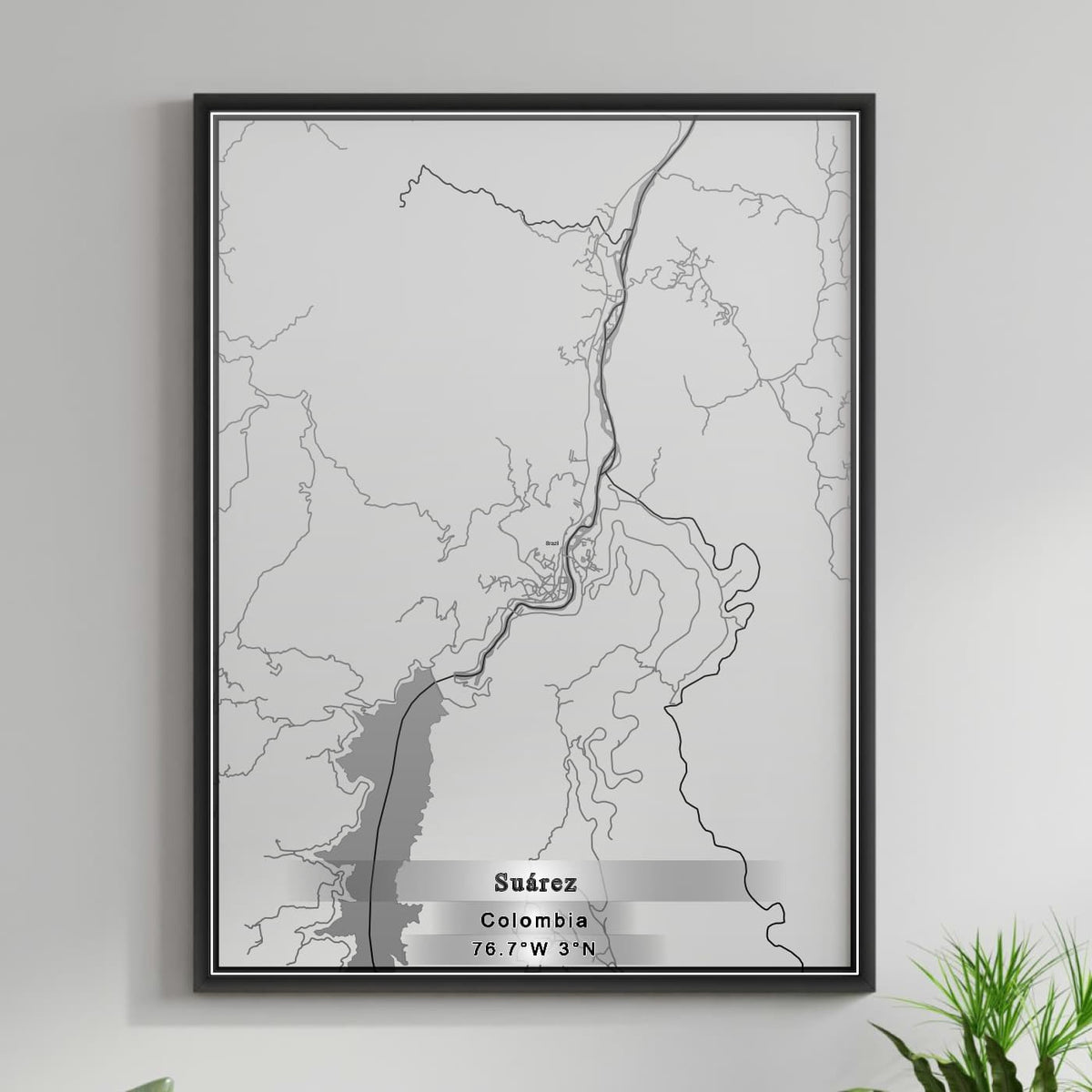 ROAD MAP OF SUAREZ, COLOMBIA BY MAPBAKES