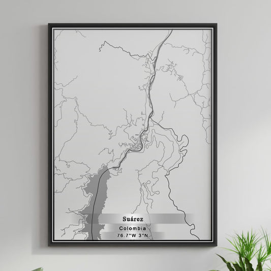 ROAD MAP OF SUAREZ, COLOMBIA BY MAPBAKES