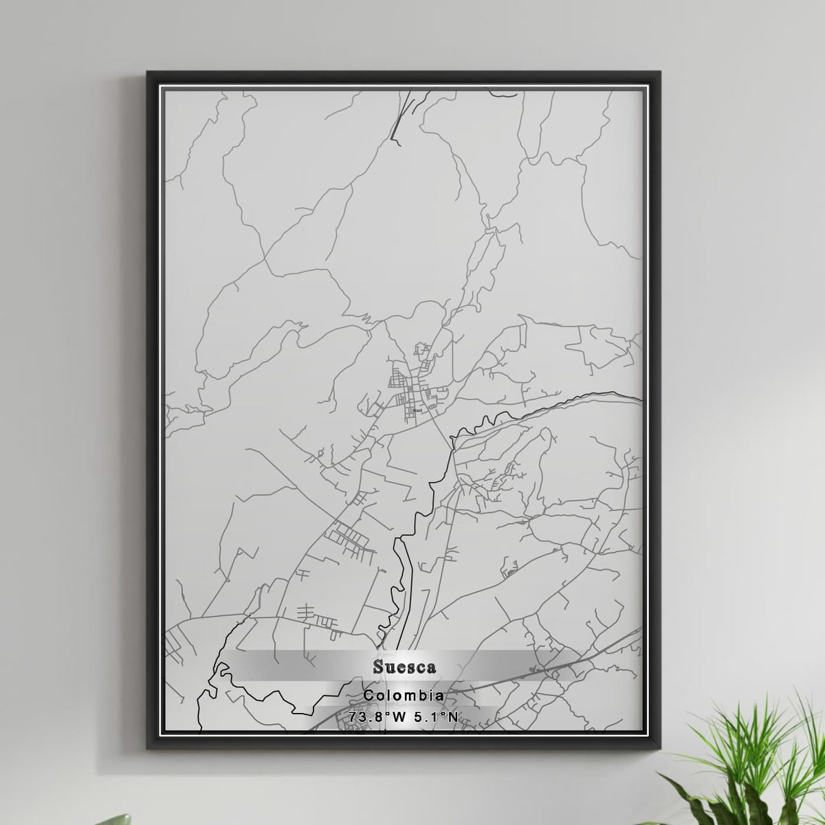 ROAD MAP OF SUESCA, COLOMBIA BY MAPBAKES