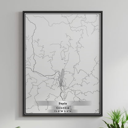 ROAD MAP OF SUPIA, COLOMBIA BY MAPBAKES