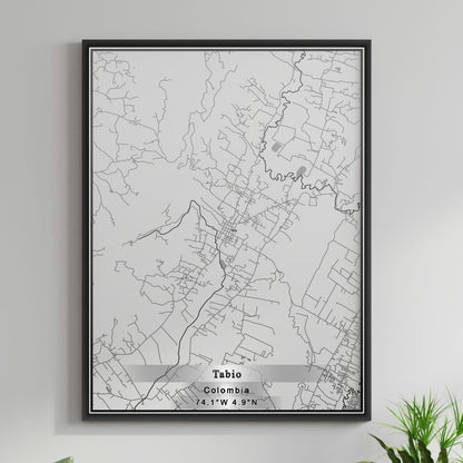 ROAD MAP OF TABIO, COLOMBIA BY MAPBAKES