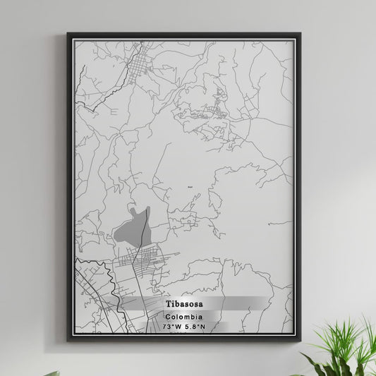 ROAD MAP OF TIBASOSA, COLOMBIA BY MAPBAKES